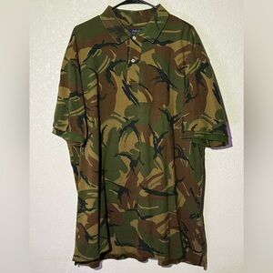 Polo Ralph Lauren Shirt Men Big & Tall Size 2XLT Green Camo Classic Short Sleeve